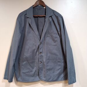 Pact Jacket Organic Brushed Twill Patch Pockets Gray Work Travel Womens L Blazer
